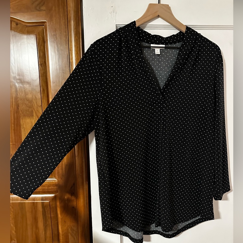 Black with White Polkadot Blouse